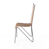 Set of 6 iron and wicker chairs