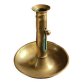 Brass pusher round cut candle holder