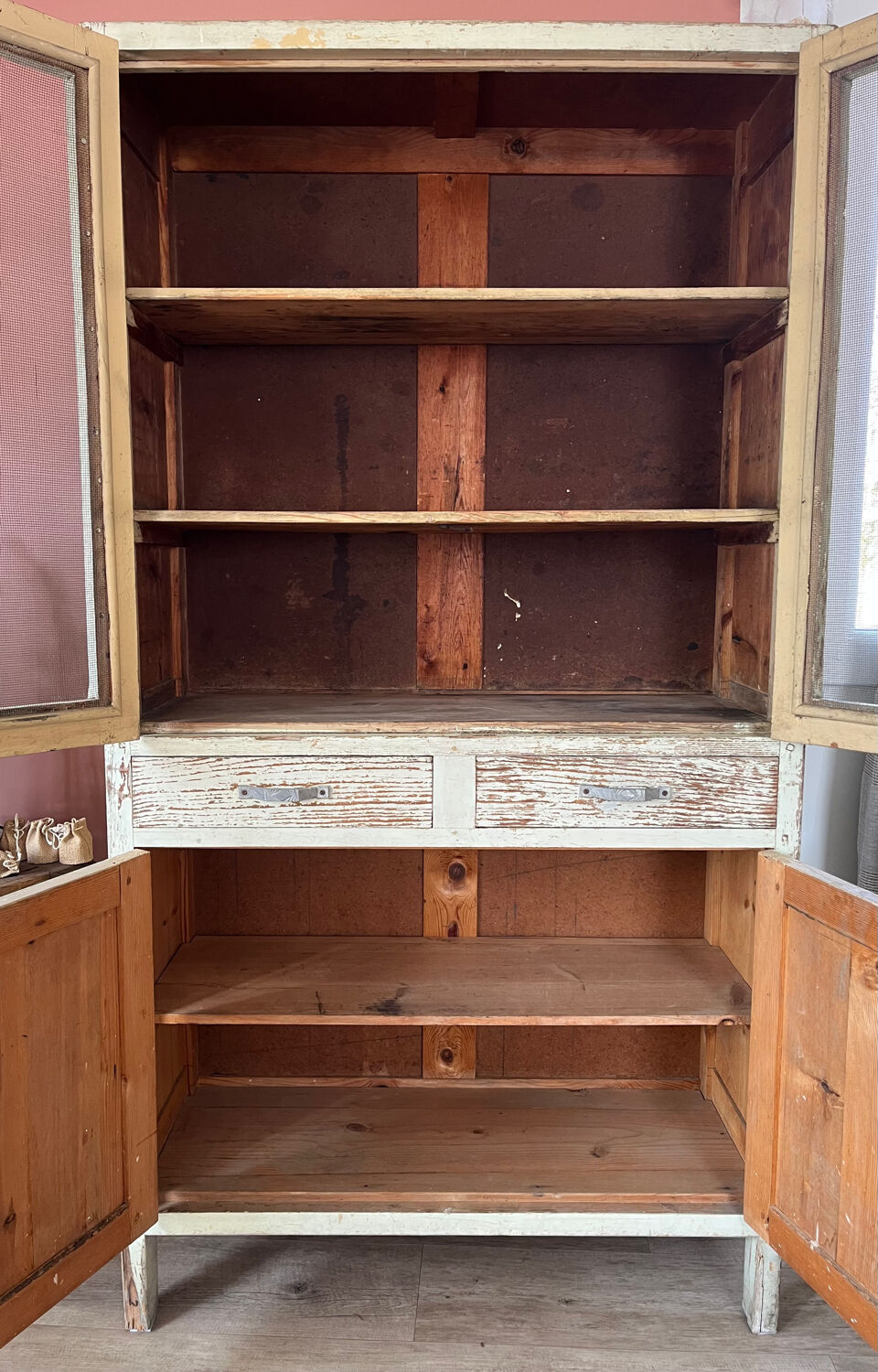 Buffet, dresser, pantry in patinated wood