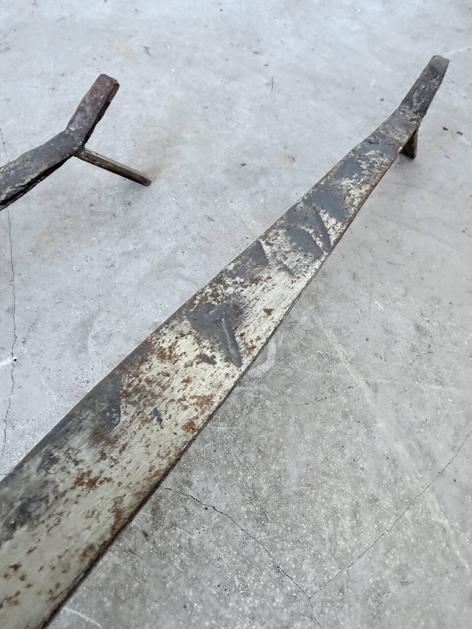 Pair of zoomorphic metal andirons "dogs" 1950