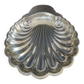 Grand vide poche vintage coquillage en métal argenté