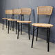 Wicker and metal dining chairs, 1980s - set of 4