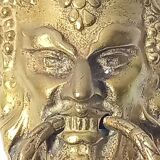 Satyr Head Knocker in Gilt Bronze