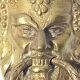 Satyr Head Knocker in Gilt Bronze