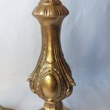 Antique gilded bronze lamp with engraved tulip medallion, 47 cm, interior decoration.
