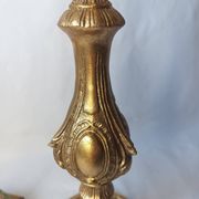 Lampe ancienne bronze doré médaillon tulipe gravé 47 cm décoration intérieure