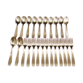 Housewife 24 pieces silver metal Christofle Alfénide model Saigon Luc Lanel