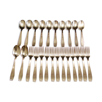 Ménagère 24 pièces métal argenté Christofle Alfénide modèle Saigon Luc Lanel