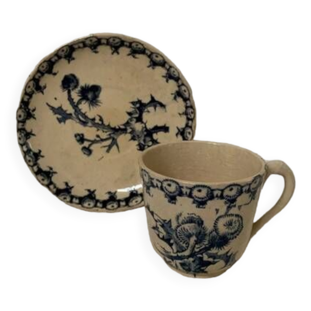 Lot De 2 Tasses Anciennes (Manufacture à Identifier) - Vaisselle Vintage