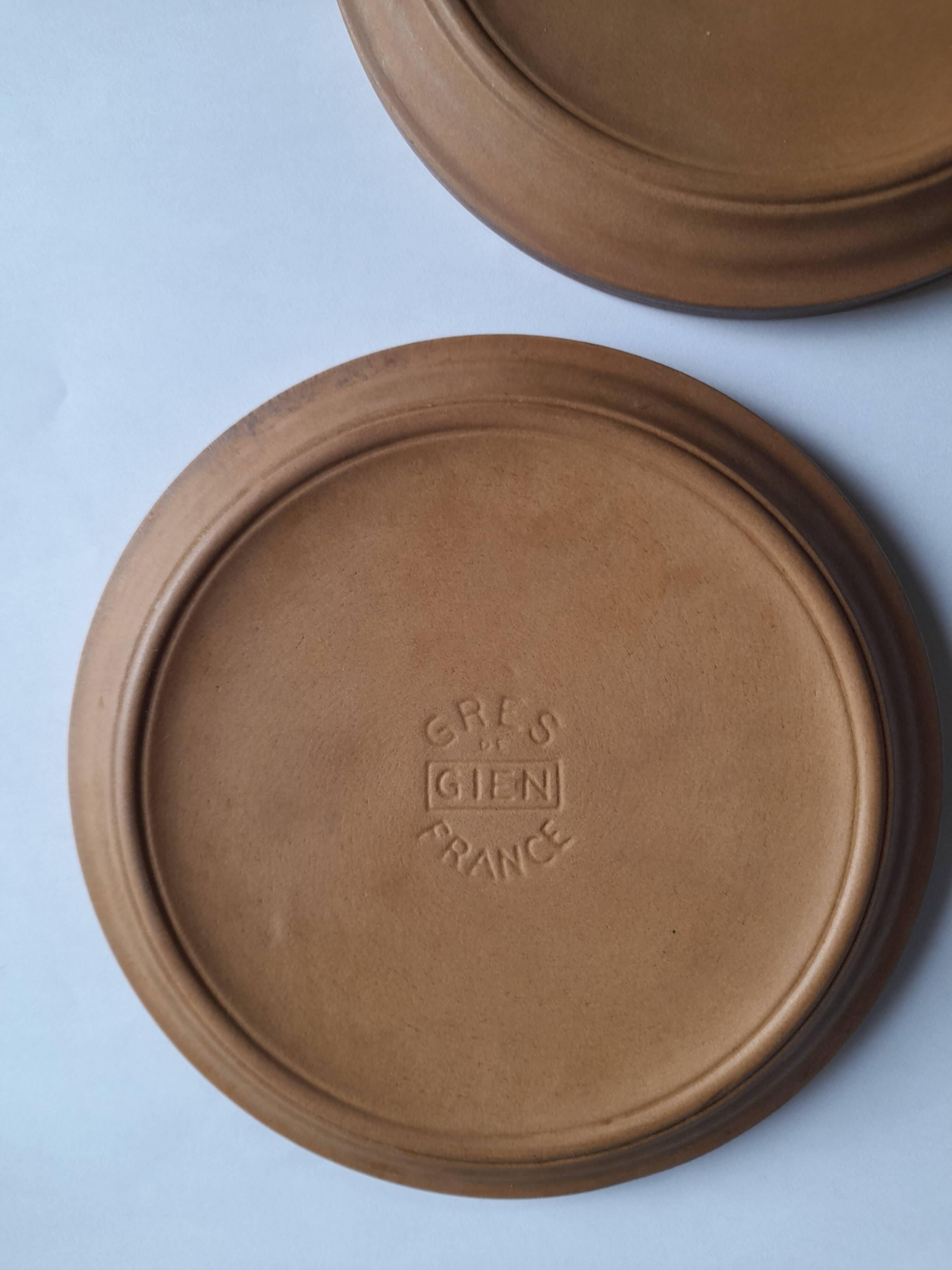 Set of 7 vintage dessert plates - Gien stoneware