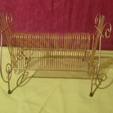 Vintage gold vinyl record storage rack