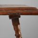 Antique Oak Side Table with Turned Legs and Stretcher Base, Spain, 17th Cen
