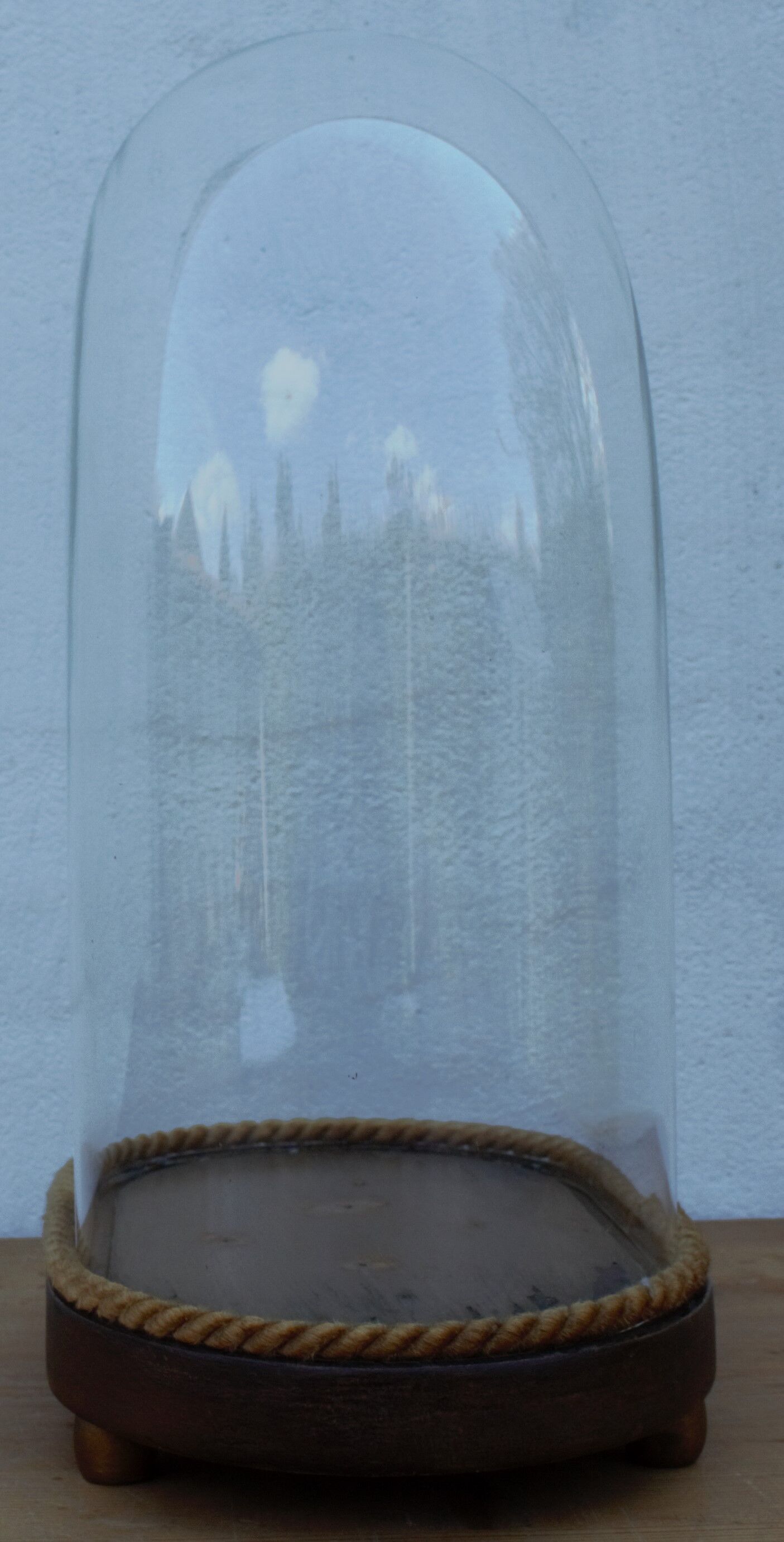 Antique wedding globe in oval glass 32 cm high