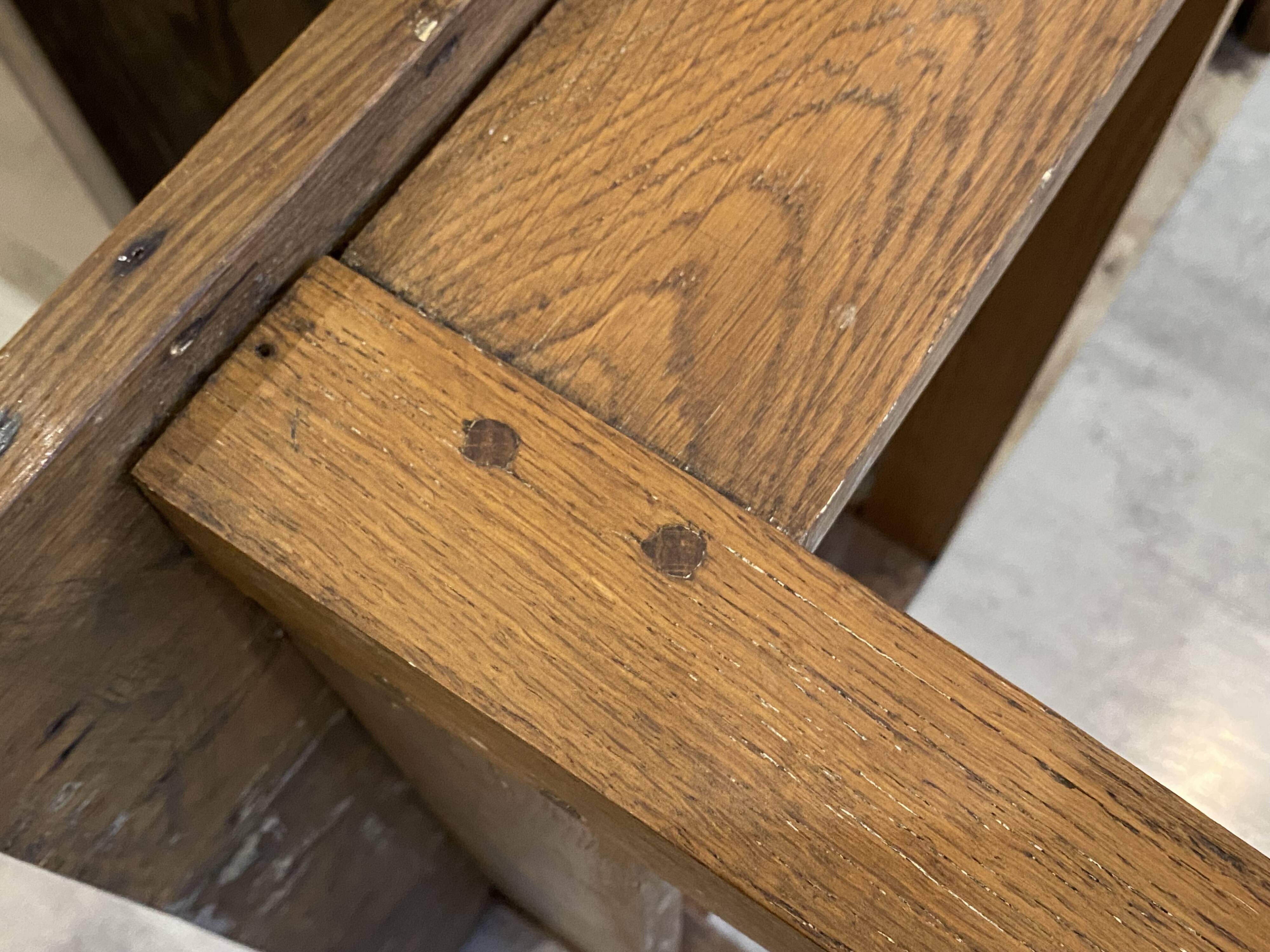 Rustic farmhouse coffee table, solid oak with 1 drawer, 1930.