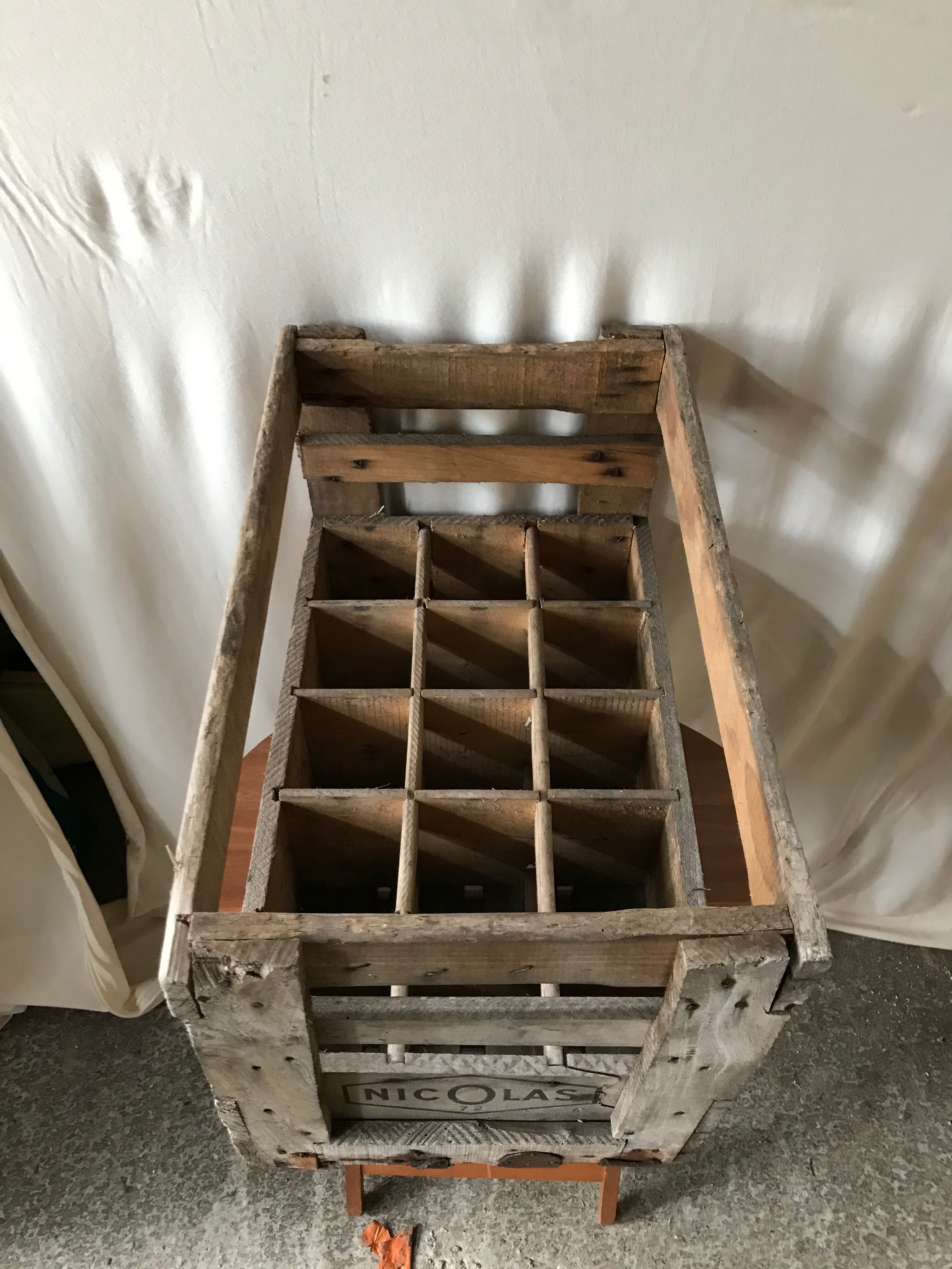 Former caisse casier box bottle holder nicolas 58 deco 15 vintage locations