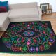 Romanian handwoven wool carpet with floral design, 155x200cm