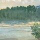 Tableau "Bords de Loire", Huile sur papier encadrée