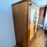 Rosewood, bronze and bamboo wardrobe La Maison Coloniale