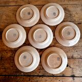 Set of 7 antique dessert plates St Amand and Hamage