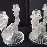 Pair of candlesticks, Bohemian crystal candle holders.