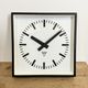 Black Industrial Square Wall Clock from Pragotron, 1970s
