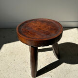 Brown solid wood stool hollow circular seat