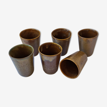 Set of 6 Digoin sandstone glasses