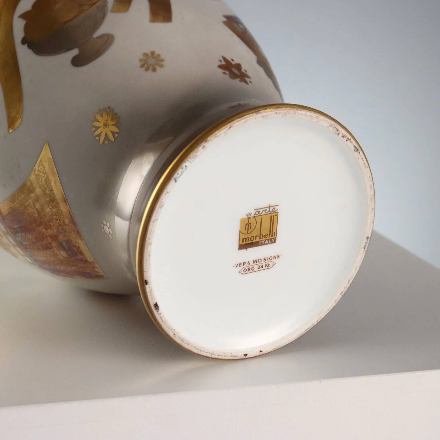 Vintage porcelain vase Morbelli Arte, Italy, 20th century