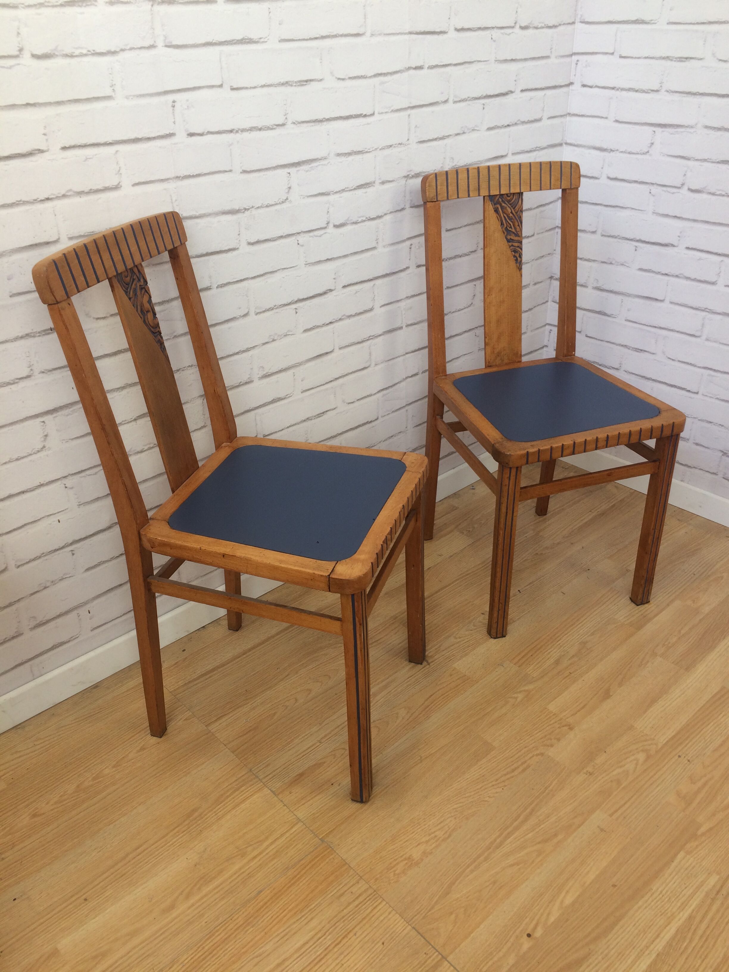 Lot de 2 chaises bistrot art déco
