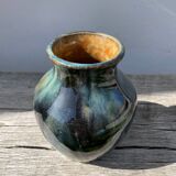 Signed ceramic flamed vase