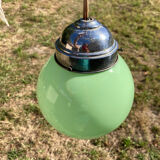 Suspension ball in art deco green glass 1930