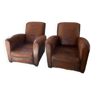 Pair of club armchairs