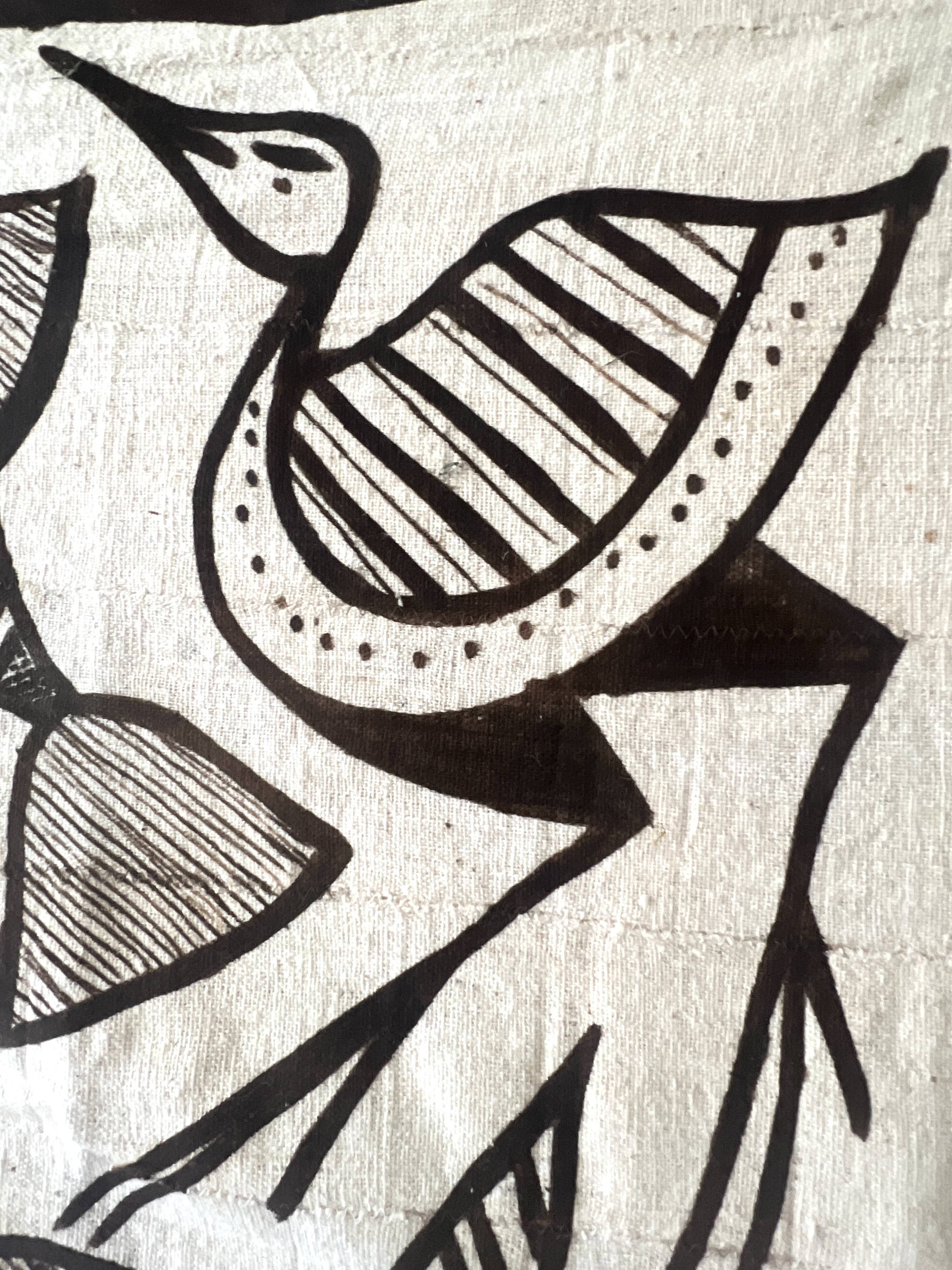Grande tapisserie vintage de Korhogo — Sénoufo, Côte d'Ivoire