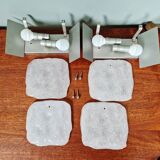 Pair of frosted glass wall sconces, Kalmar Francken, 1970