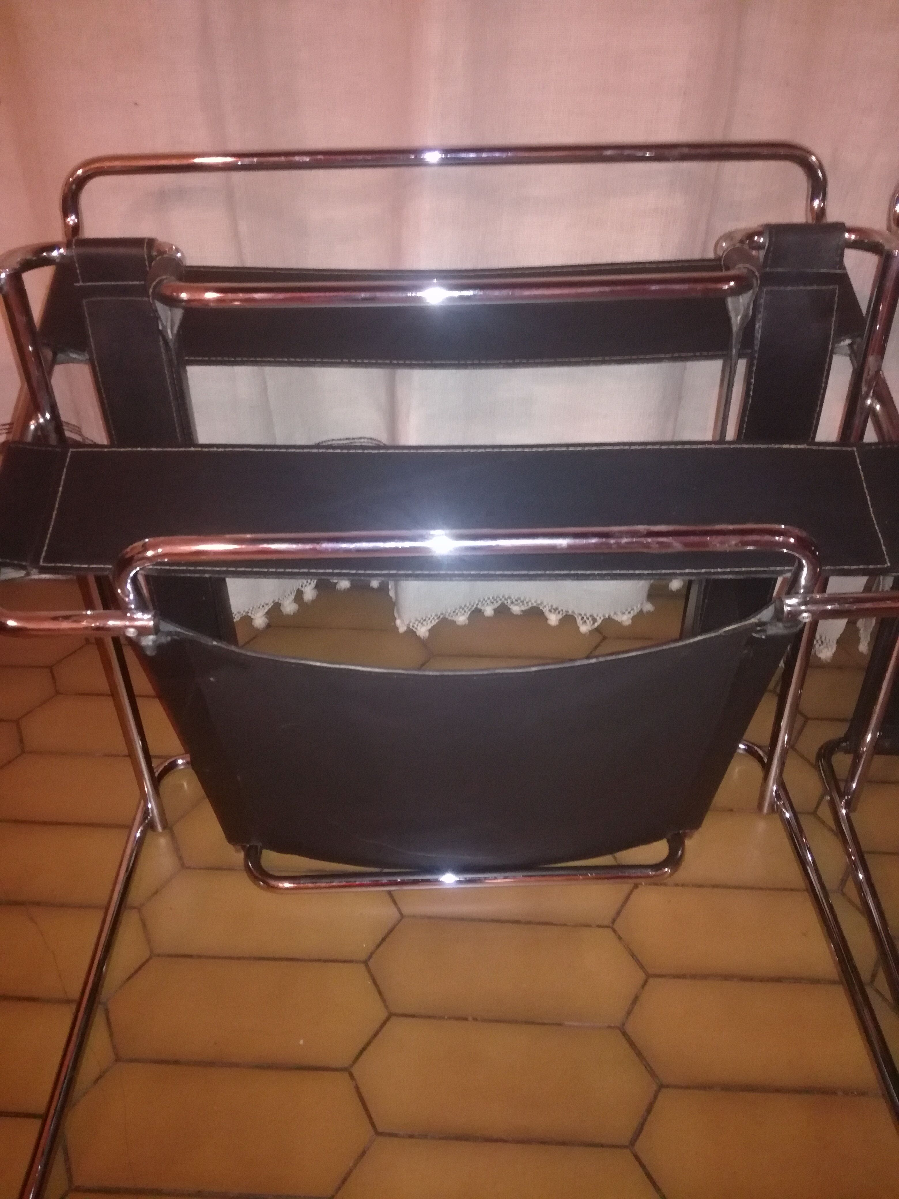 Pair of leather armchairs Breuer model B3