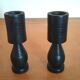 Pair of wooden candle holders design 60s 70s