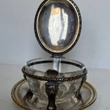 Glass and silver-plated sugar bowl