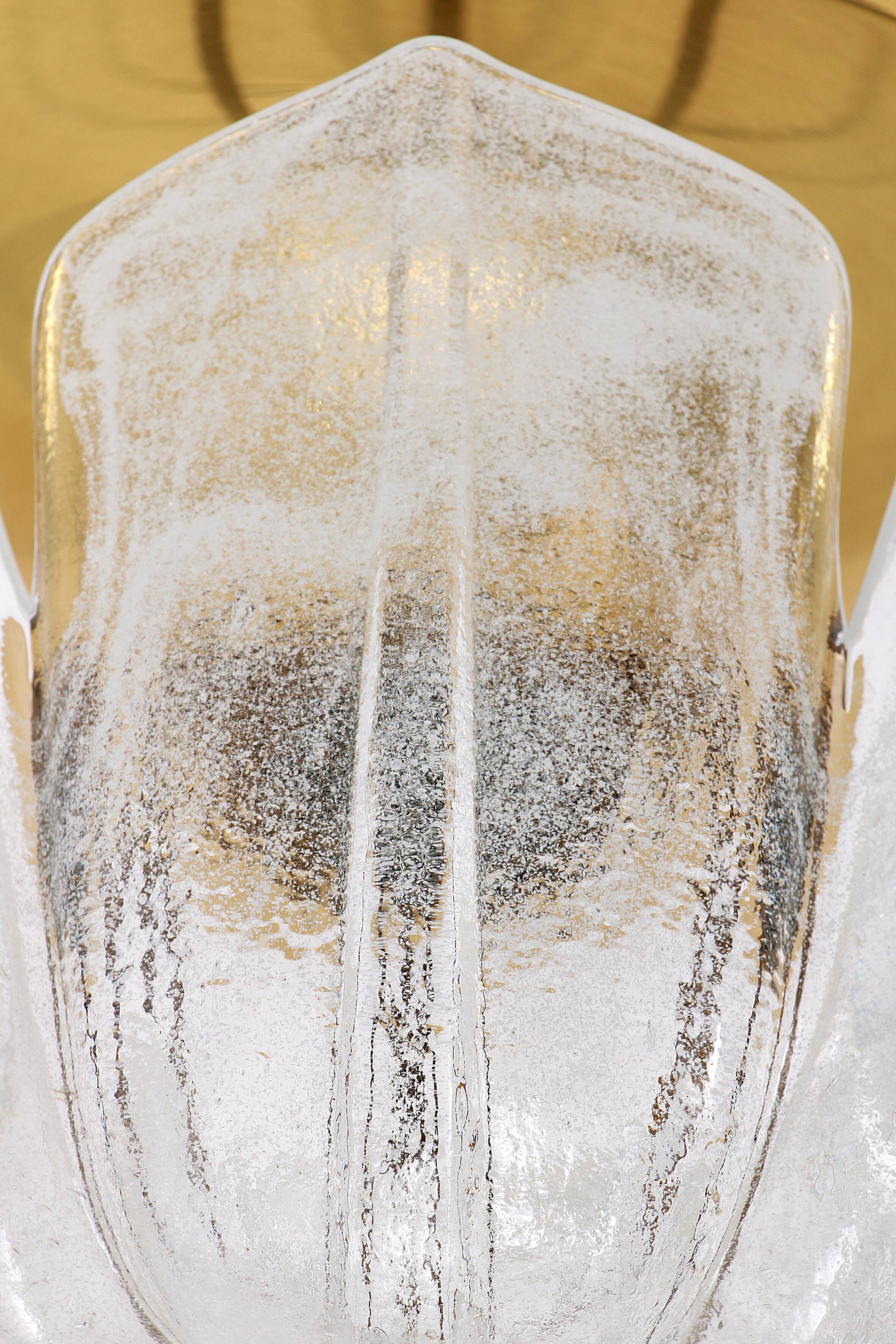 Small round ceiling lamp made of Murano glass Glashutte Limburg, Germany, 1970s