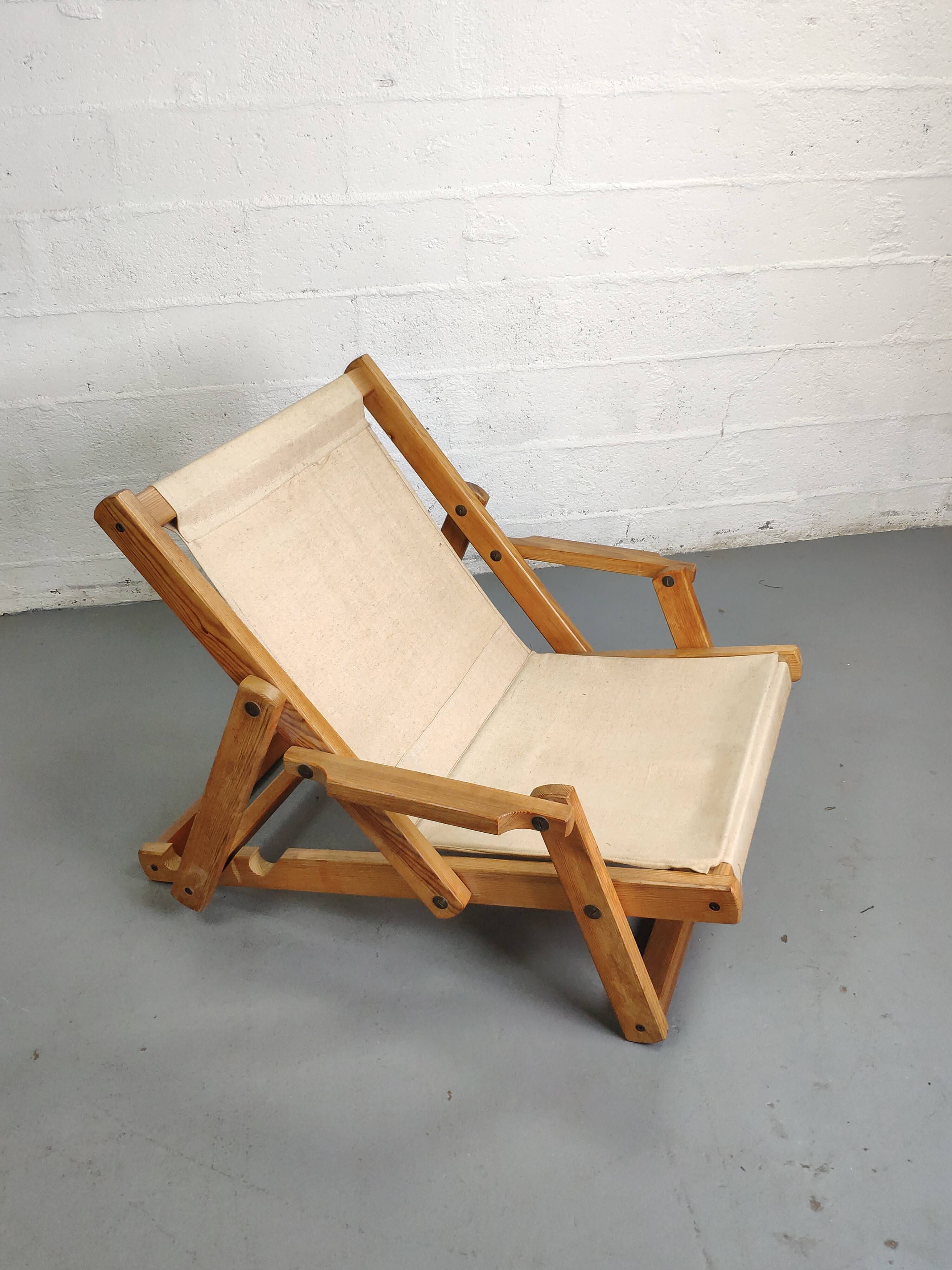 Pair of armchairs sun loungers Kon-Tiki Ikea 1970 Gillis Lundgren