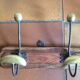 Coat rack wood and brass