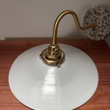 White opaline and terrazzo wall light