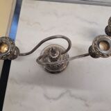 Pair of silver metal candlesticks