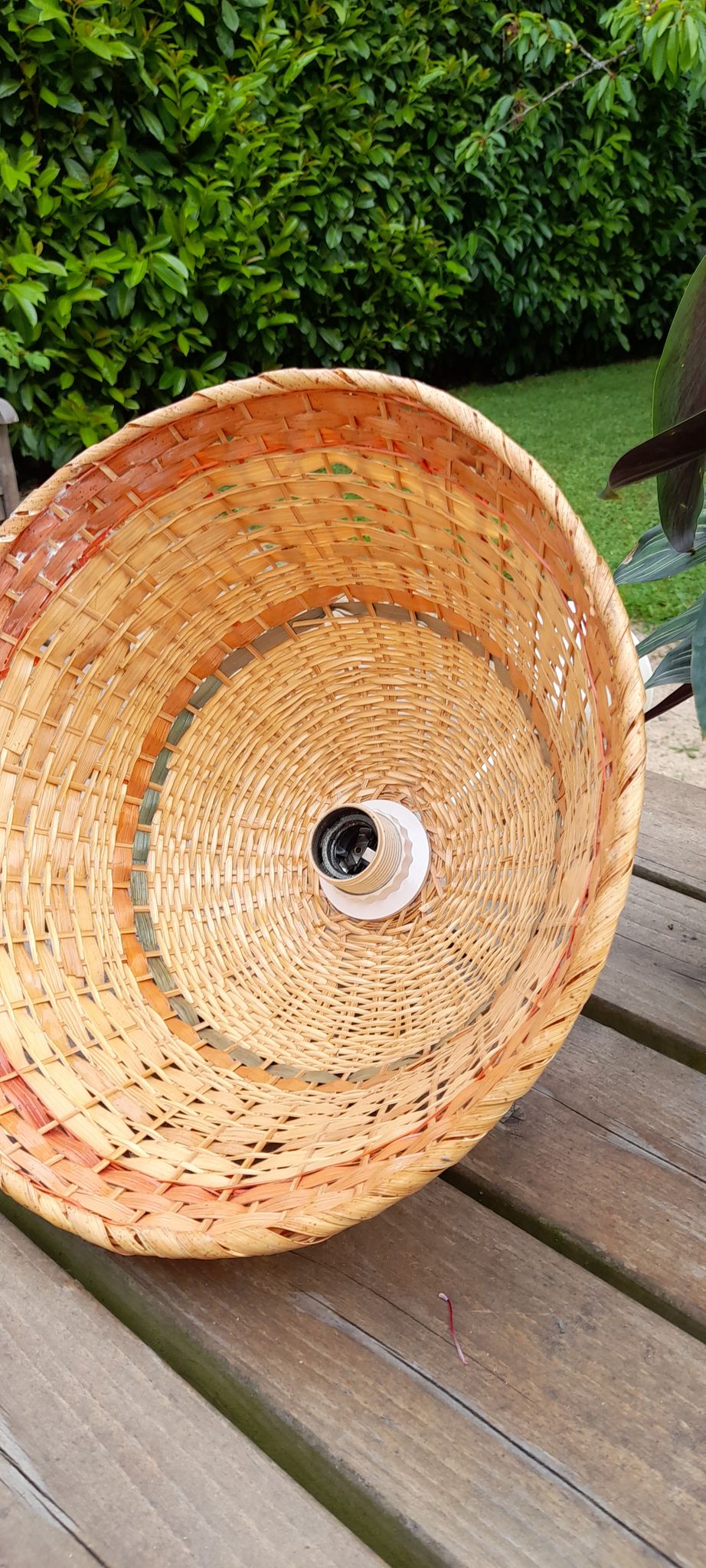 Suspension bell in rattan 3 colors, bohemian spirit seventies6