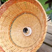 Suspension bell in rattan 3 colors, bohemian spirit seventies6