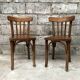 Pair of bistro chairs troquet Parisien in curved wood 1950