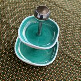 Ferlay Vallauris aperitif server, double in enamelled ceramic, vintage