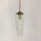 Vintage pressed glass pendant lamp