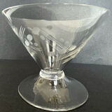 Set of 6 engraved glass cuts