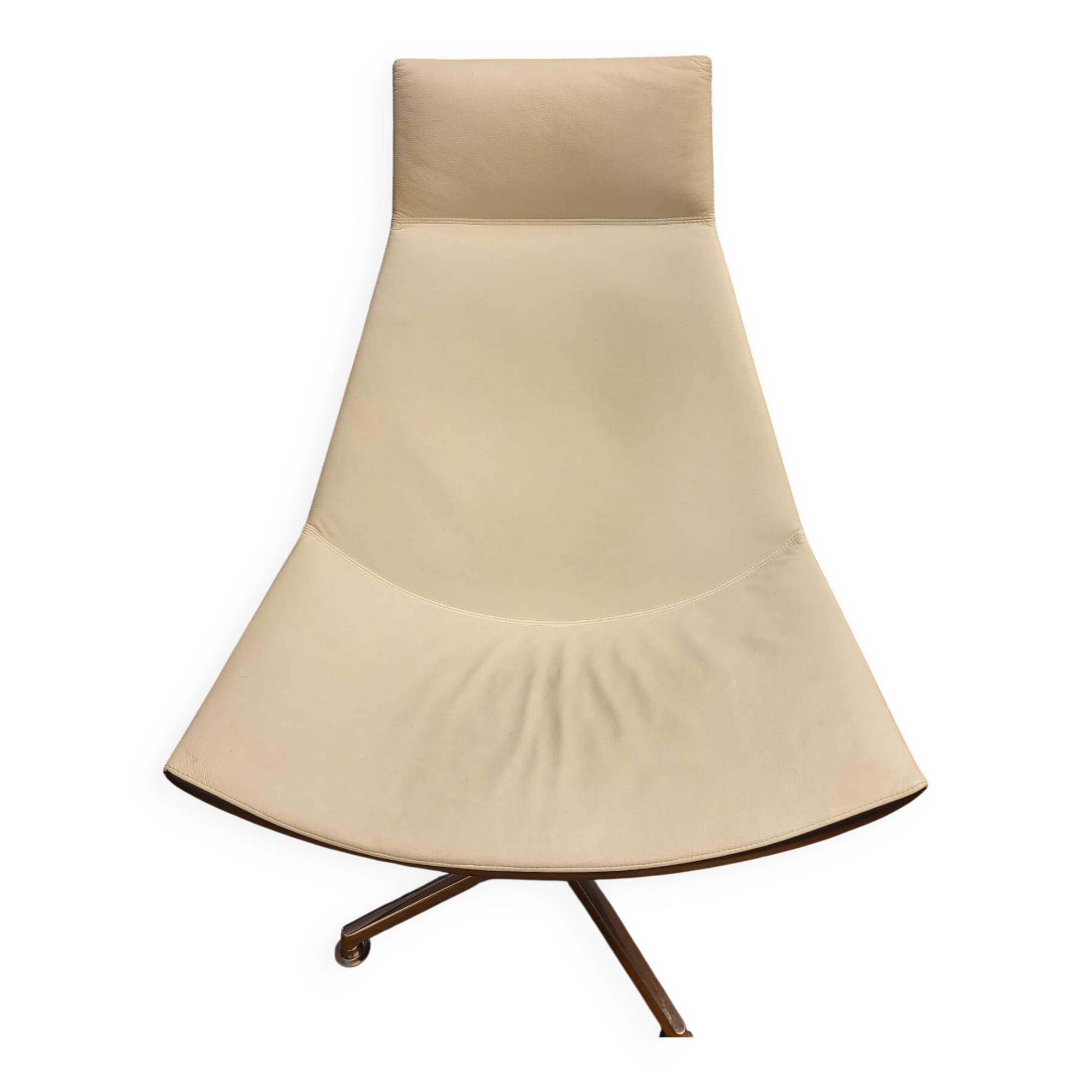 Kastel Kayak armchair in white leather, Modern Italy