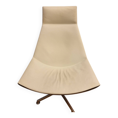Fauteuil Kastel model Kayak en cuir blanc Modern Italy